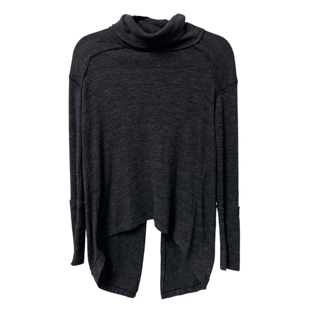 FREE PEOPLE WE THE FREE SWEATER SPLIT BACK COWL NECK LONG SLEEVE KNIT SZ XS BOHO